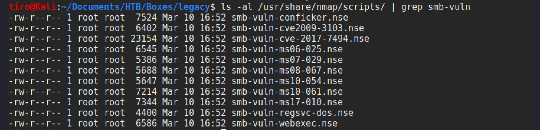 Nmap SMB Vuln Scripts